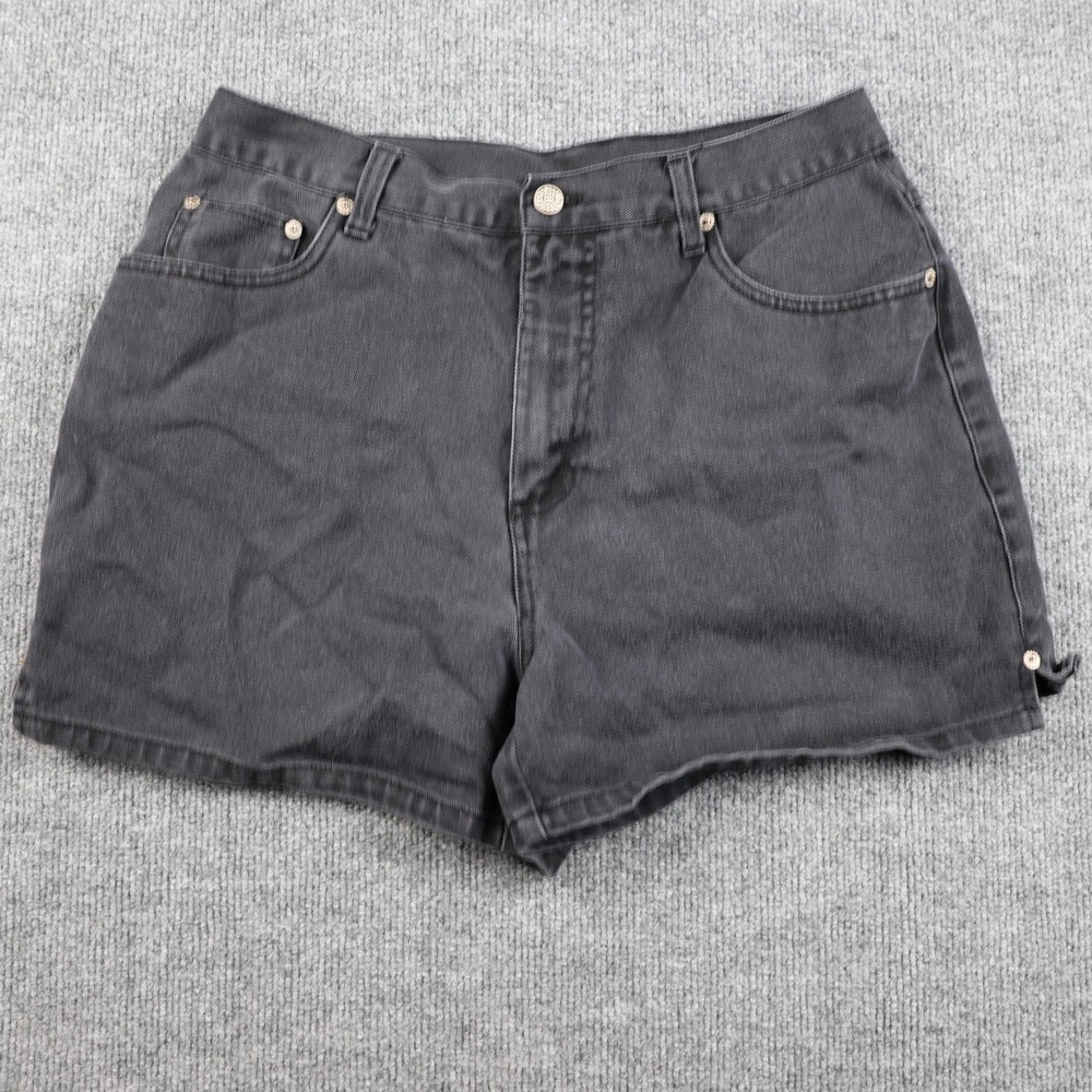 Bill Blass Shorts‎ Womens 12P Charcoal Denim High Rise Petite Casual 5 Pocket